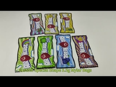 Op maat gedrukte 3.5G 7G Mylar-zakken met opzet voor onregelmatige zakken met ziplock