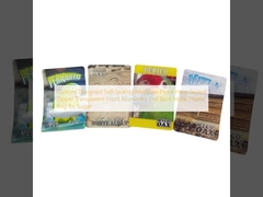 Op maat gemaakte zelfverzegelbare vochtbestendige hitteverzegelde rits transparante voorzijde aluminiumfolie achterzijde Mylar plastic zak voor suiker