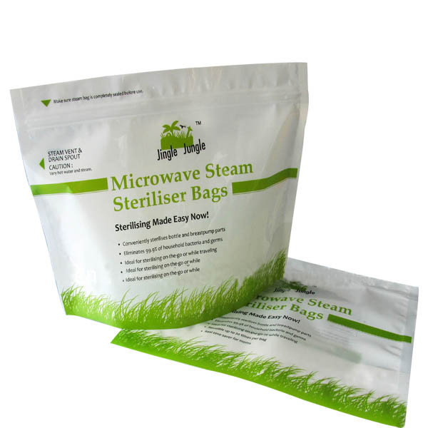 Groene Gelamineerde Vacuüm de Verbindingszakken die van het Microgolfvoedsel met Ritssluiting drukken