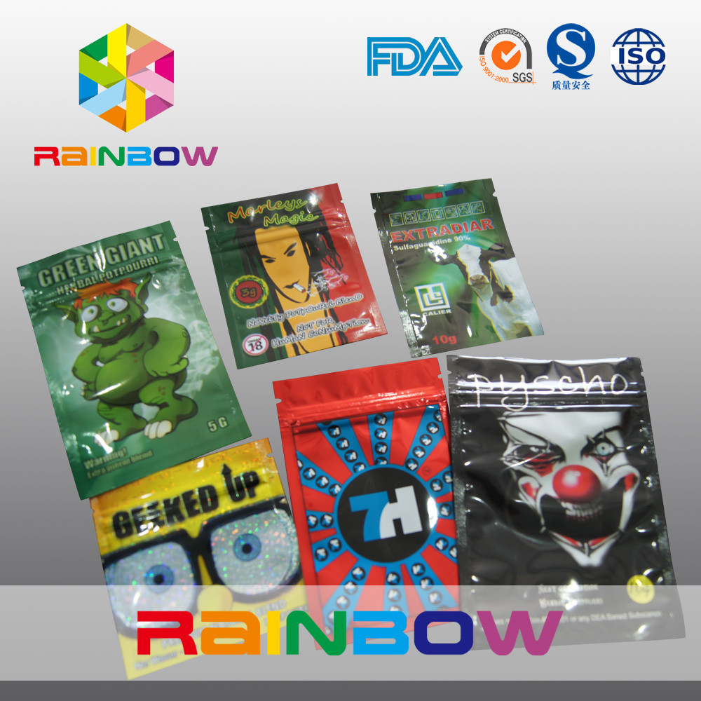 Drie Zijverbindings Kruidenwierook Verpakking/de Ritssluitingszak van het Kruidwelriekend mengsel van gedroogde bloemen en kruiden