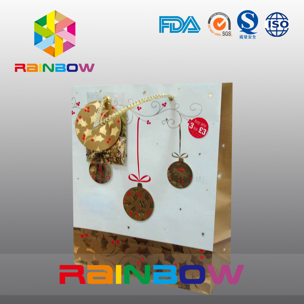 De luxe drukte Vlakke Bodem Aangepaste Document Zak met Drawstring voor Gift