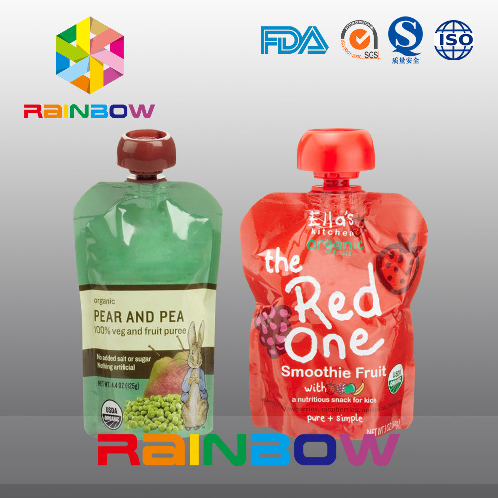 van het de Babyvoedsel van 140ml 200ml re-Sequeezed het Spuitenzak met dubbele ritssluiting