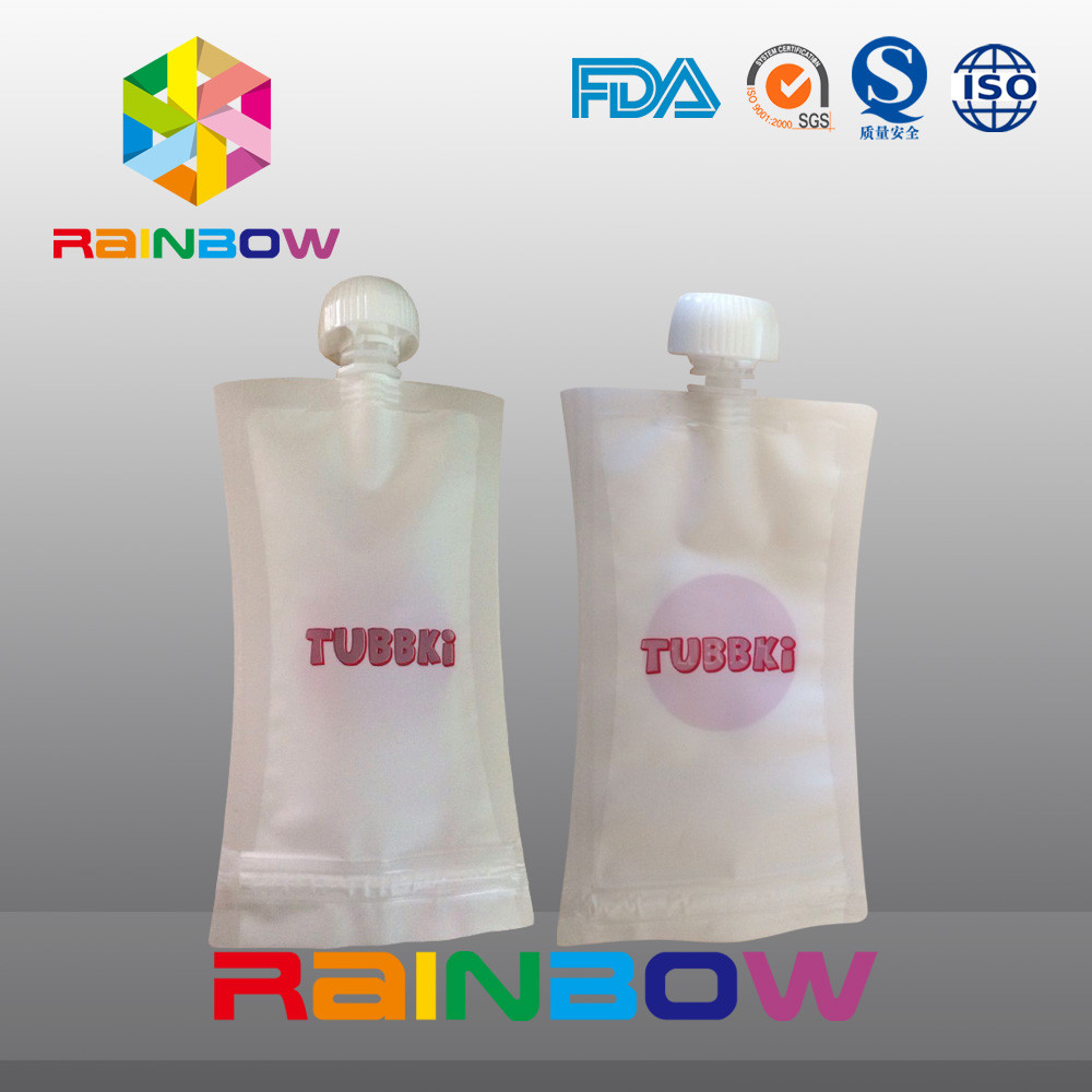 De Zak van het Voedselspuiten van de tribune omhoog Opnieuw te gebruiken Baby Verpakking met Ritssluiting op de Bovenkant