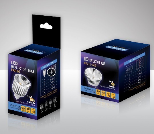 Golfdocument Vakje Verpakking voor Geleide Gloeilamp met Douanedruk