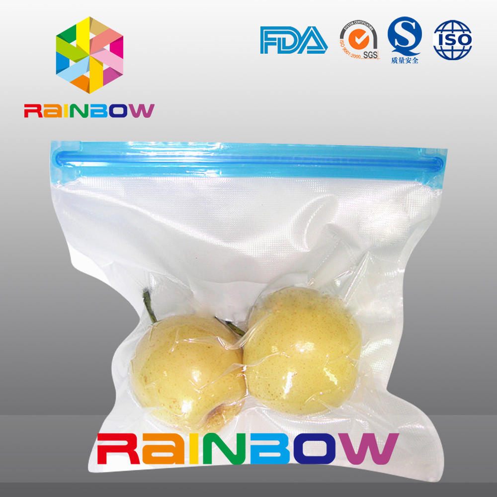 Poly vacuüm van de de opslagzak/schuif van het textuurvoedsel vacuüm de verbindingszakken van het ritssluitingsvoedsel