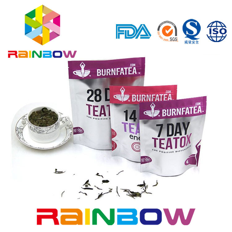 Biologisch afbreekbare Tribune op Zak van de de Theeverpakking van Mylar van de Theezak de Ritssluiting Gelamineerde