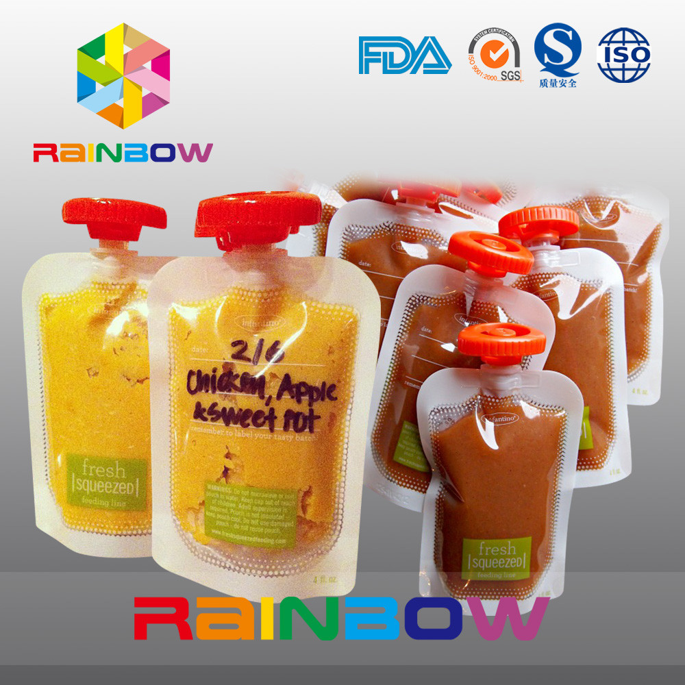 Duidelijke Zelf Bevindende Spuitenzak voor Jam/Sap, de Opnieuw te gebruiken Zak van Voedselpackging voor Jong geitjebaby