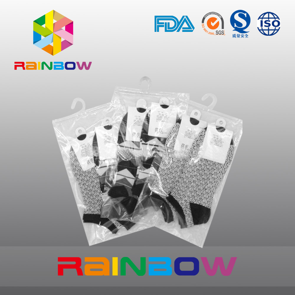 Pas Duidelijke Plastic de Ritssluitingszak van de Embleemdruk/Hangende Haakzak met Ritssluiting aan