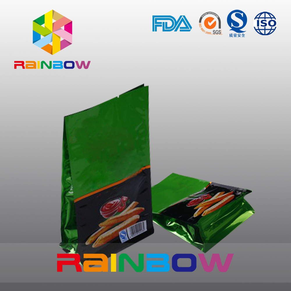 Aluminiumfolie Plastic Zak, Vlakke Bodem 8 Verbindingszak voor Snackvoedsel/Frieten