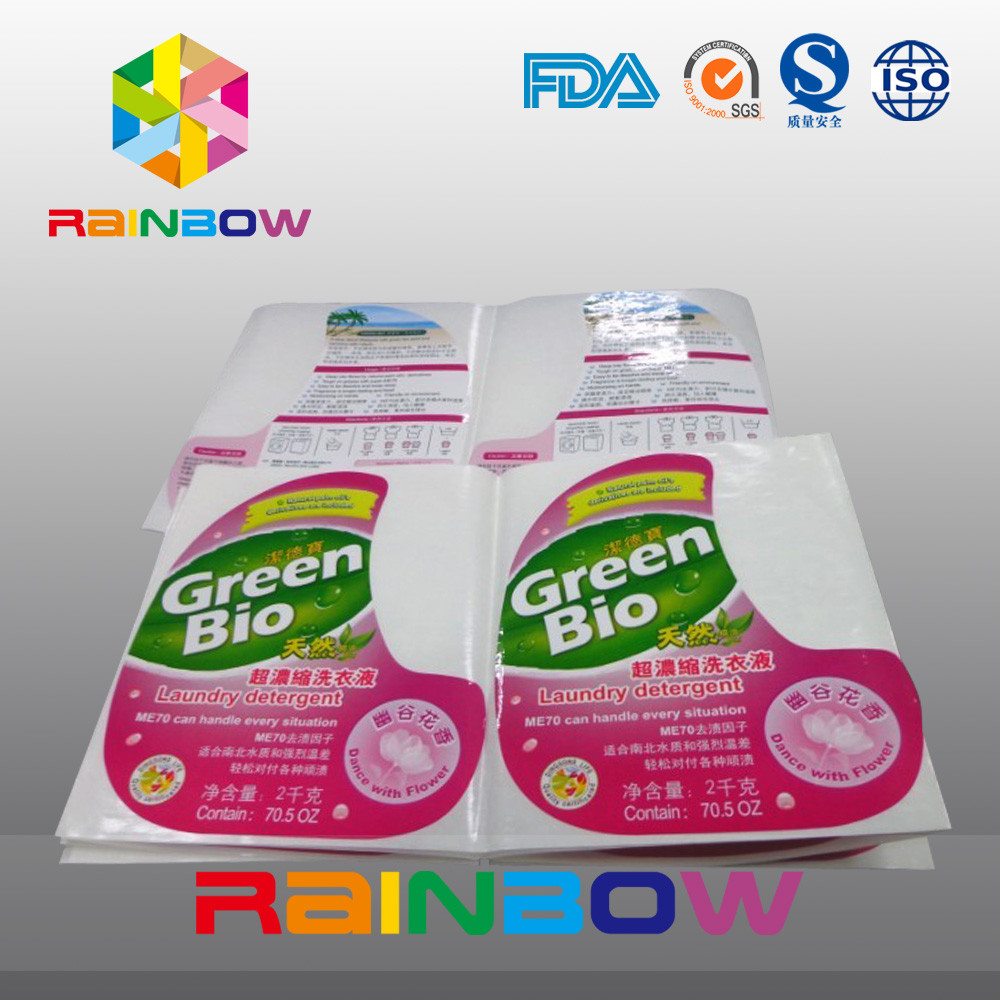 De waterdichte Plastic Zelfklevende Flessensticker krimpt Kokeretiketten voor Vloeibare Detergent Flessen