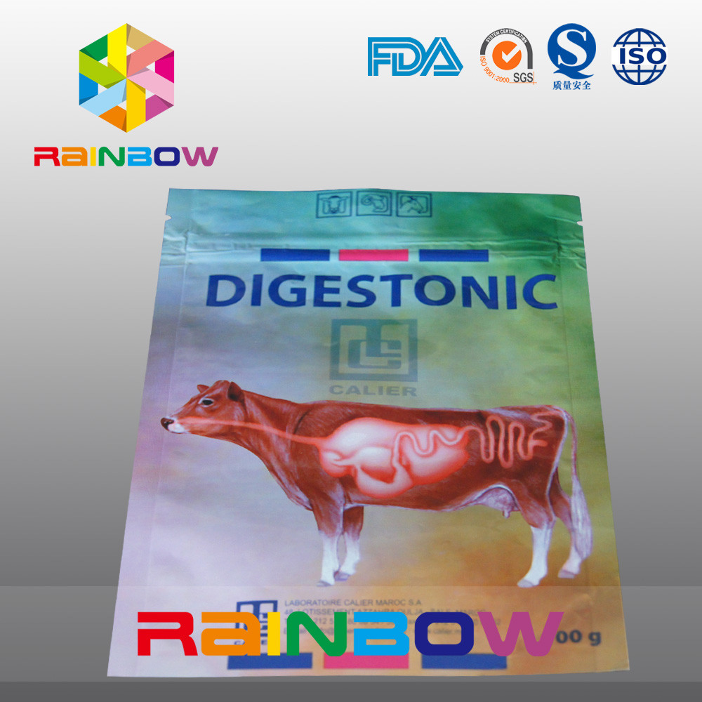 100g huisdier/Koevoedsel het Voedsel voor huisdierenzak van de Verpakkingszak Met Gedrukt Douaneembleem