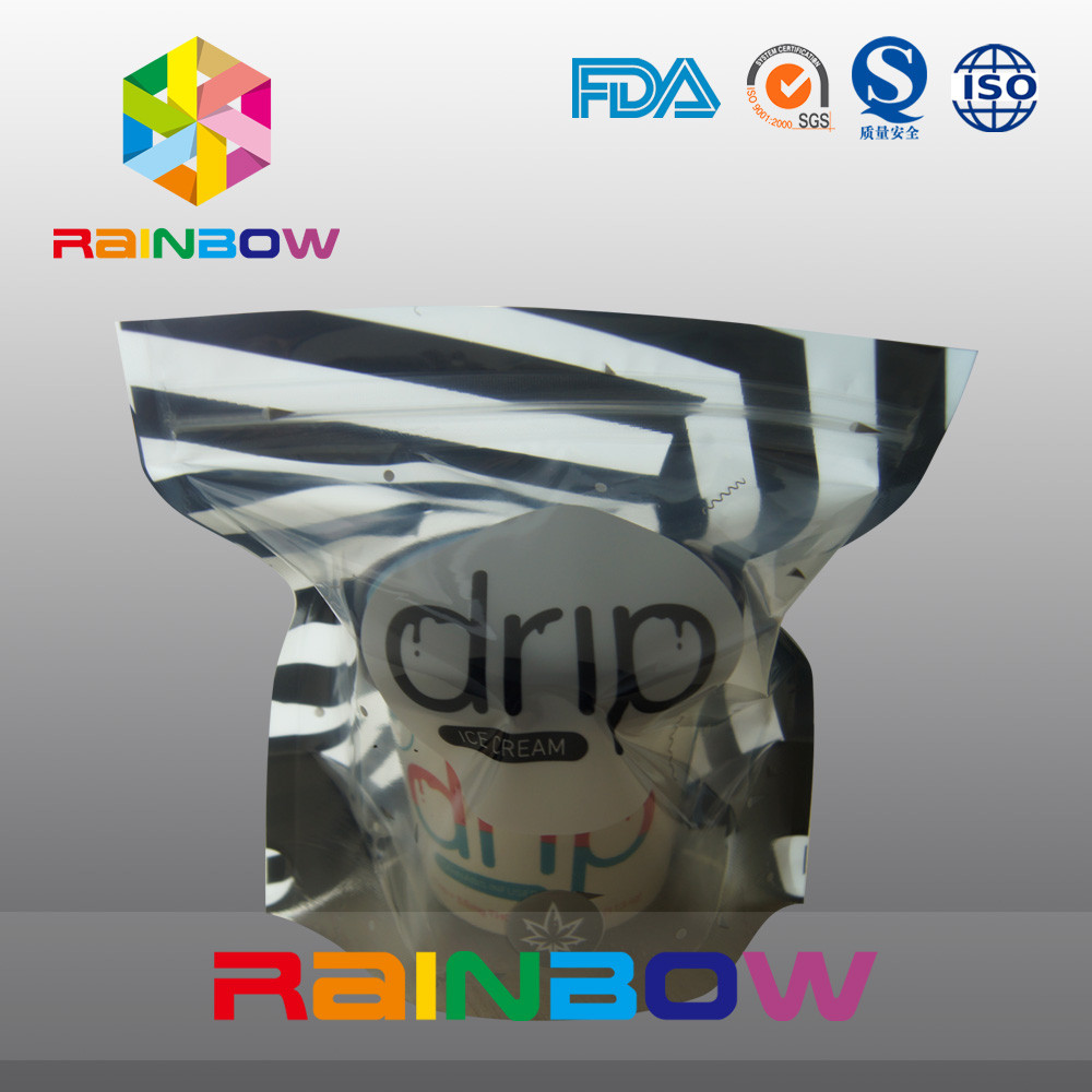 Plastic Zakken die van het tribune de omhoog Glanzende Roomijs met Duidelijke Venster en Ritssluiting verpakken