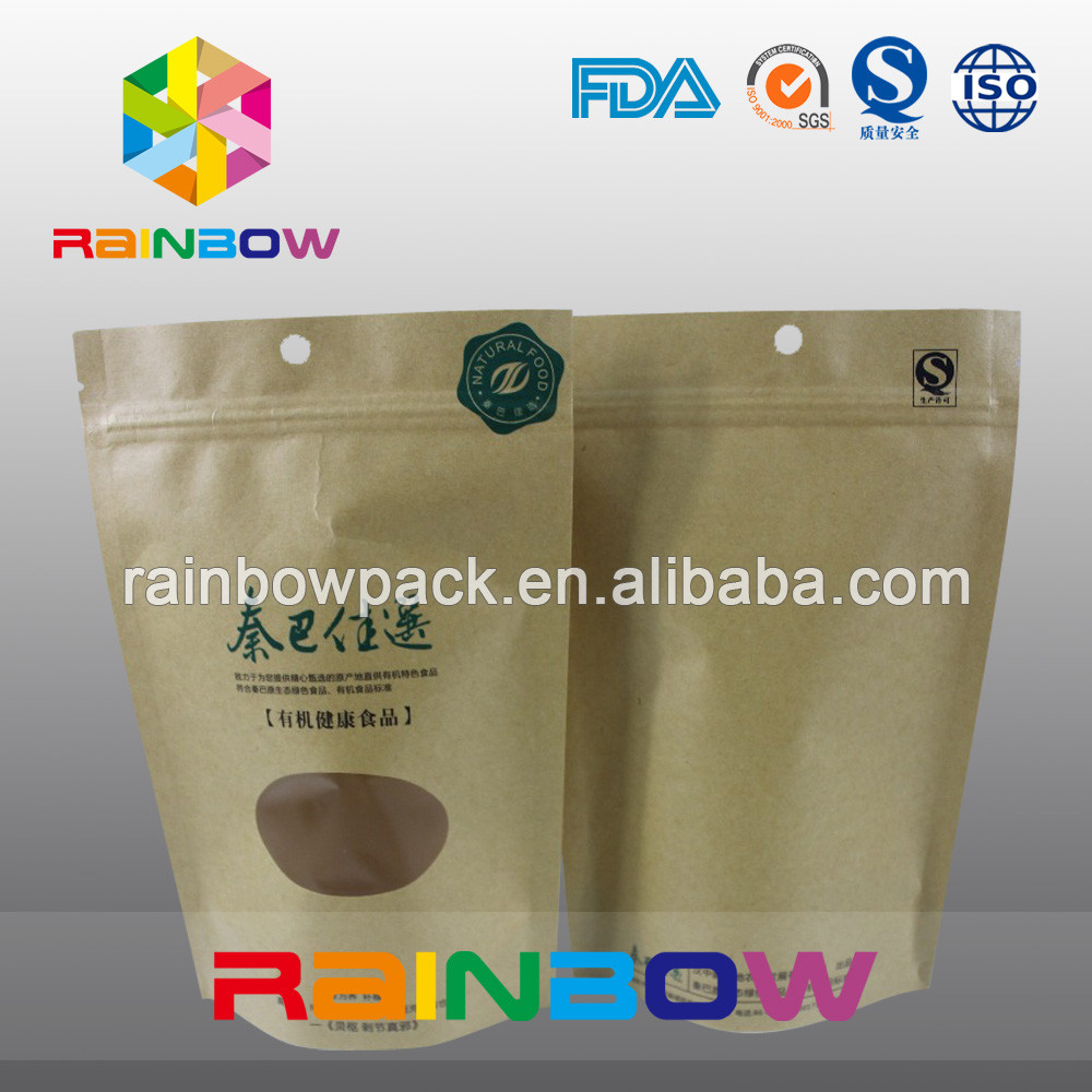 De rekupereerbare 2oz Kraftpapier-Document Tribune van Doypack op Koffiezakken met Venster