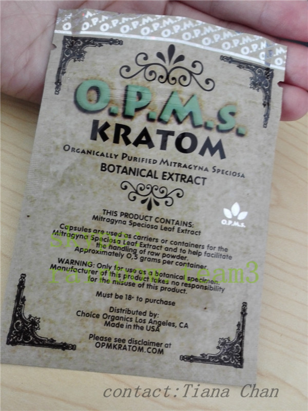 Aluminiumfolietribune op zak voor verbeterd die kratom poeder uit kratom wordt gehaald
