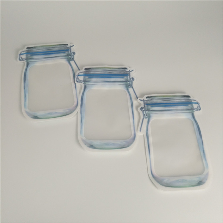 Aangepaste vorm gestanste Mylar-tas 3,5 g holografische geurbestendige tas met ritssluiting