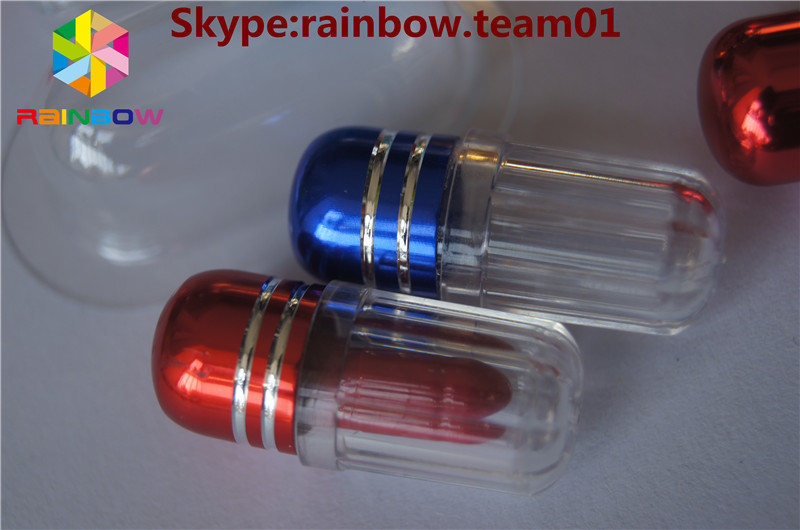 Plastic container capsule sekspil fles met metalen capsule capsule vorm container groothandel pillen flessen pillen capsule
