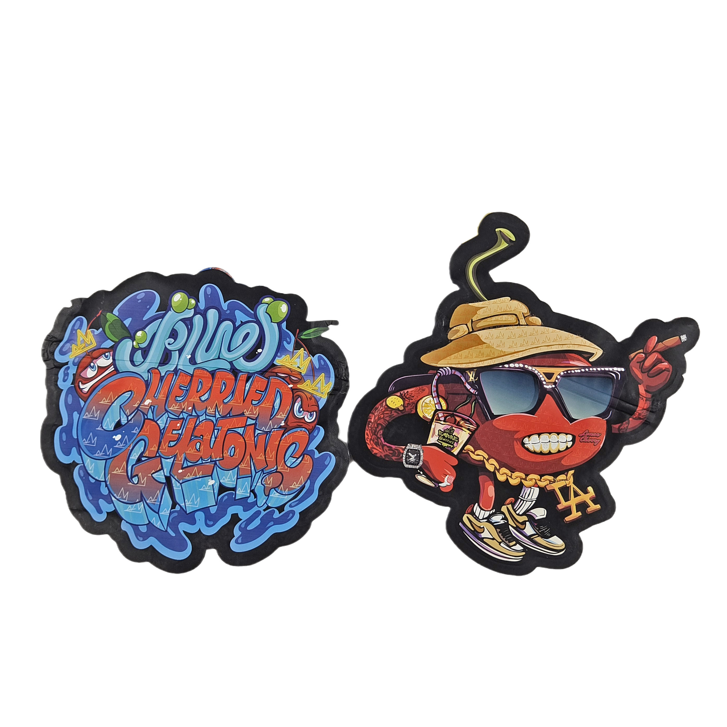 3.5g 7g 14g 28g Custom Design Onregelmatige Child Proof Die Cut Snack Shaped Plastic Packaging