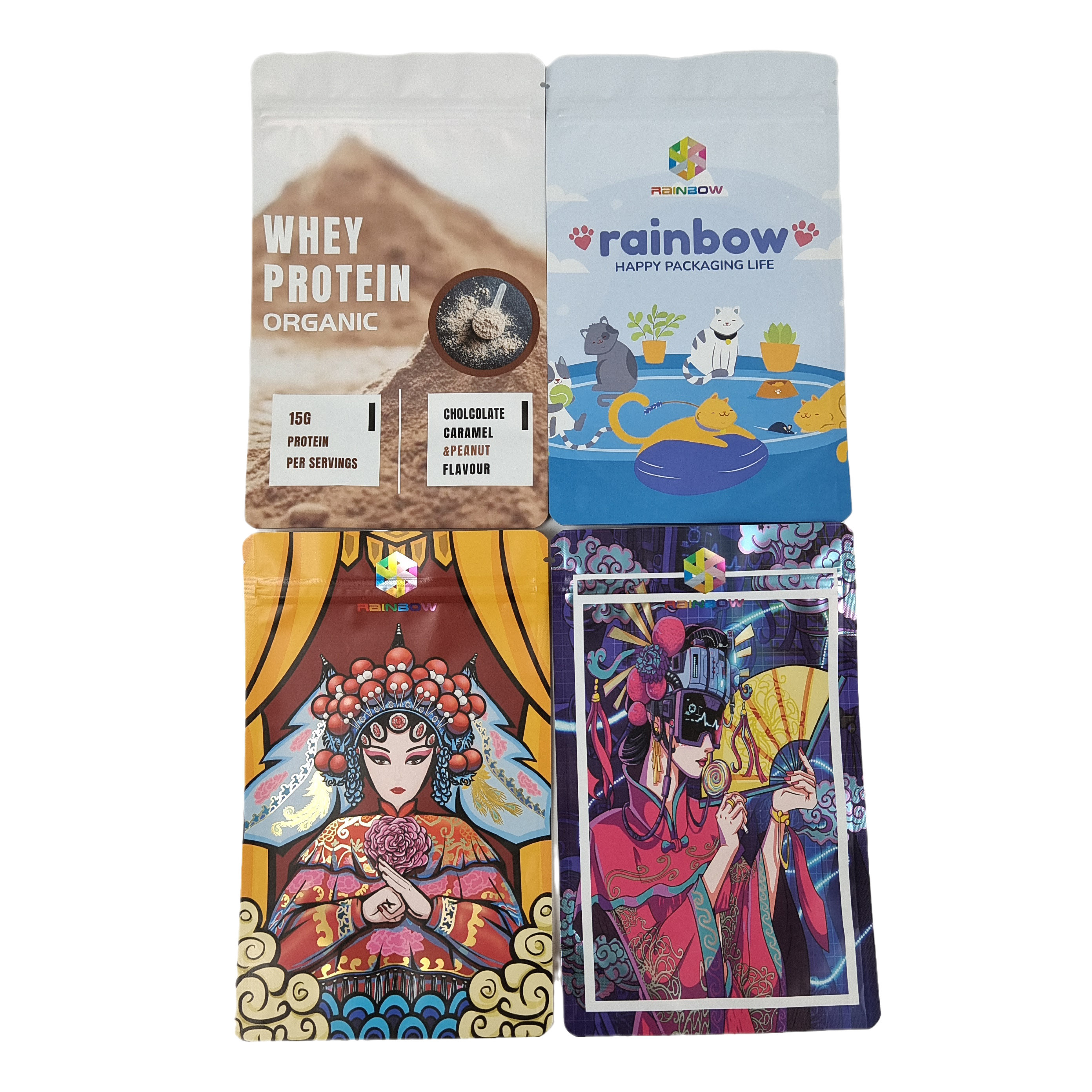 Food Grade Verpakking Custom Matte Aluminiumfolie Eetbare Mylar Snack Zip Lock Bags