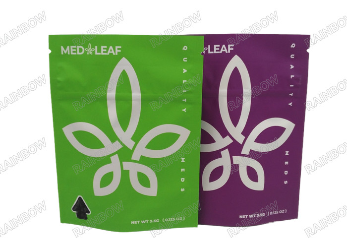Digitaal afdrukken 3,5g 7g 14g 28g Stand up gummy herbal weed bag met tear notch