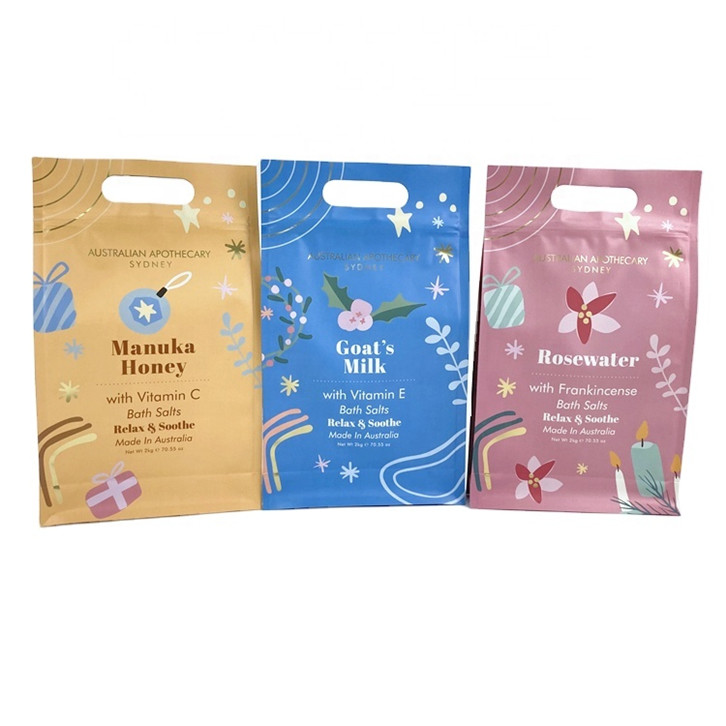 Digitaal drukken op maat Privélabel Spa Geschenk Natuurlijk Epsom Zout Badzouten Verpakkingszak Mylar Bag voor 250g Body Scrub