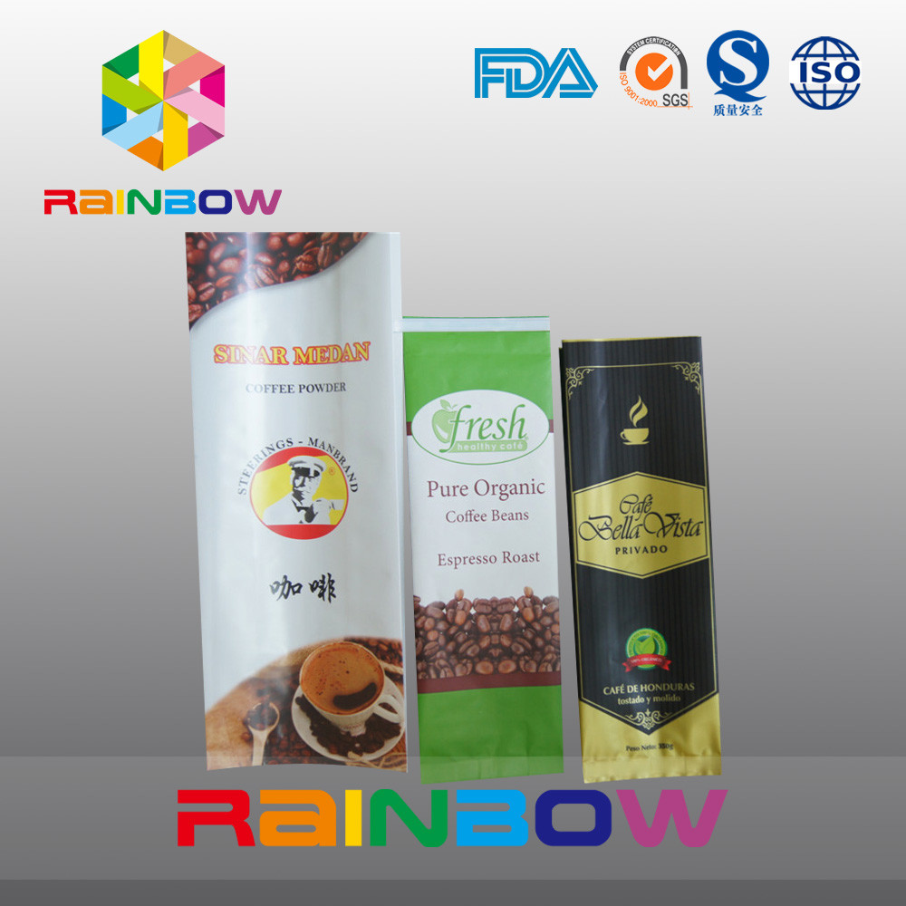 12oz de witte Zij Verpakkende Zak van de Hoekplaatkoffie met Klep/Douanedruk