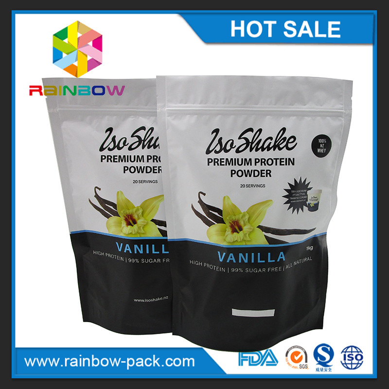 de steen beëindigt van de voedingssupplementen van de aluminiumfolietribune omhoog resealable eiwit het poeder verpakking