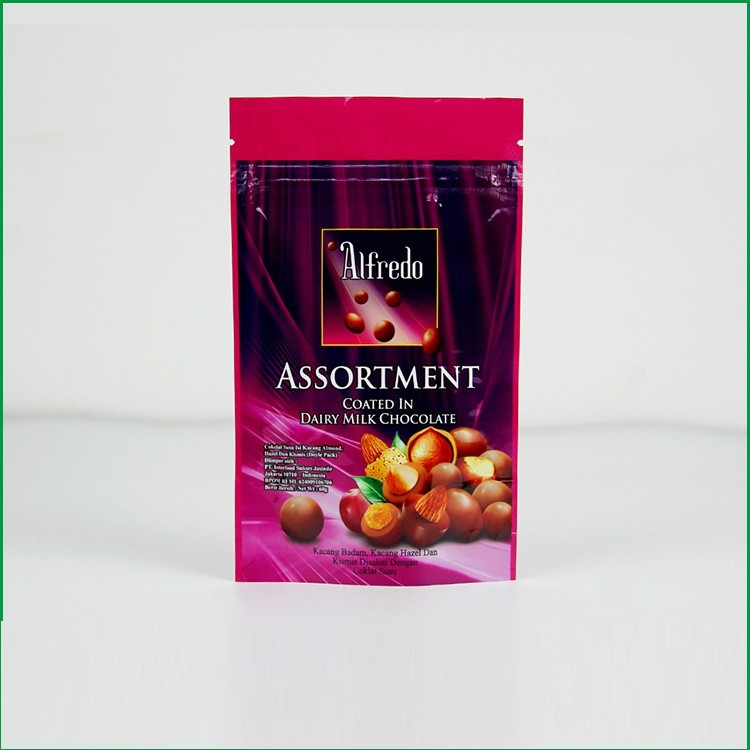 Douanetribune op ritssluitingszak met embleem voor chocolade/chocolade verpakkende zak