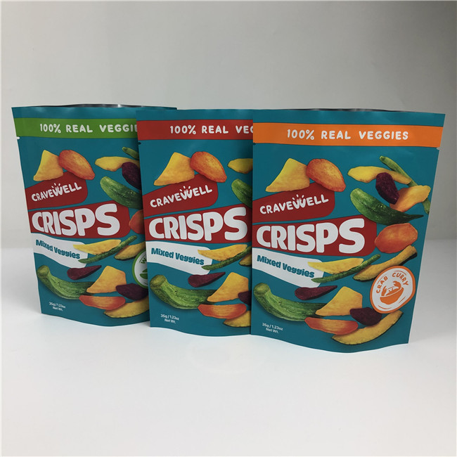 Op maat gemaakte bestelling Aanvaardbare snack chips zak Verpakking met herverzegelbare en schermdrukken
