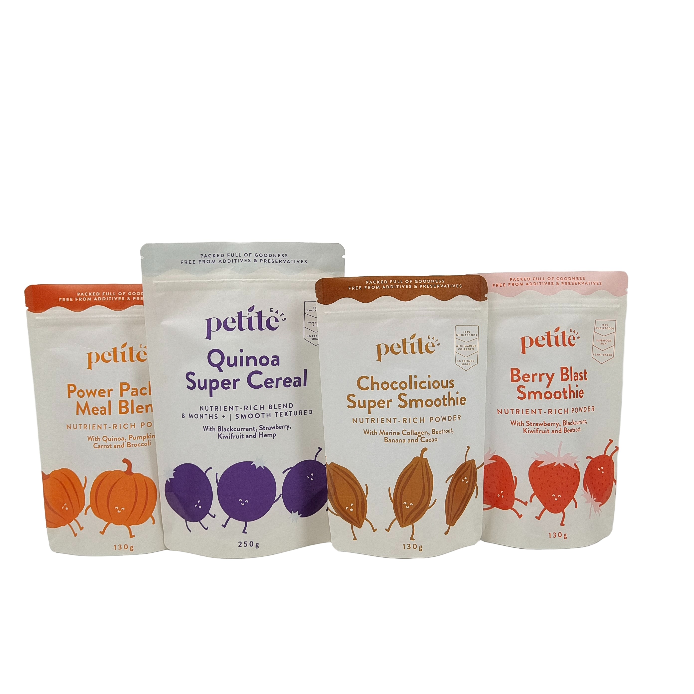 Op maat gemaakte eetbare plastic verpakkingen biologisch afbreekbare zakken aluminiumfolie rits slot Doypack voor thee koffie snack