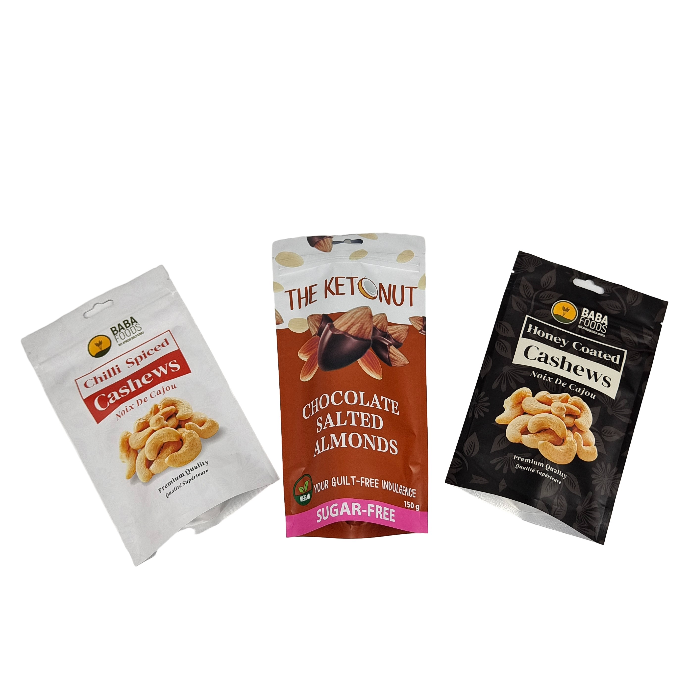 Cashewnoot Food Grade Zipper Bag Stand Up Aluminium Foil Plastic Pouch Zipper Mylar Bag