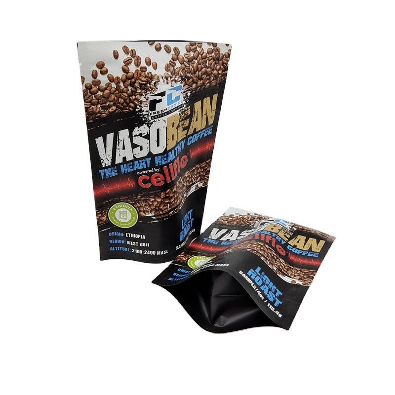 Op maat gedrukt Kleine MOQ Stand Up Koffie Proefpakketten Geurbestendige foliepakketten