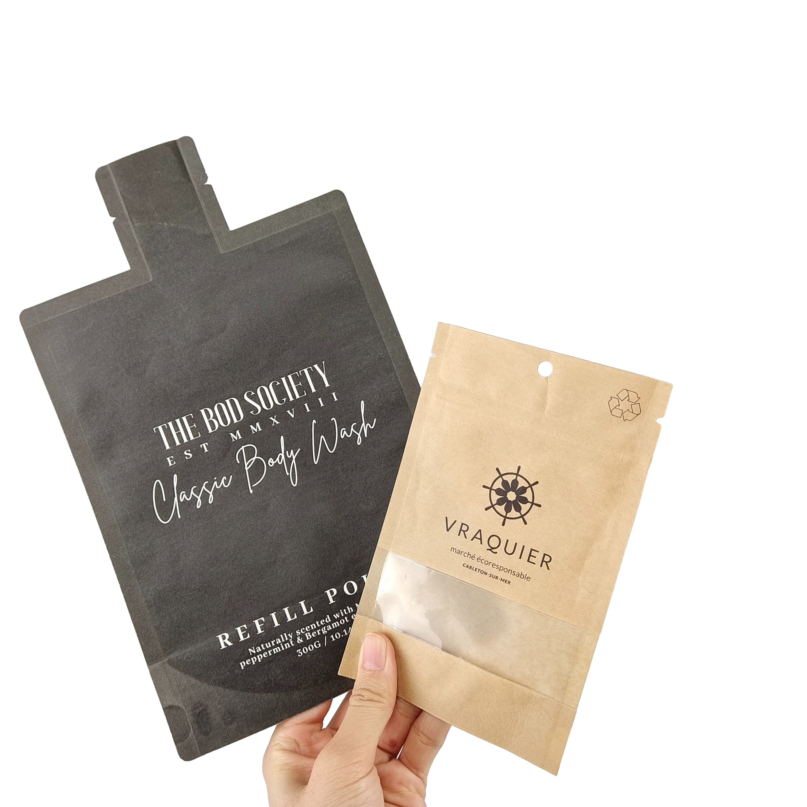 Platte geurdichte metalen folie noten Mylar Heal zegelzakjes zak Frosted Window Textuur met Hang Hole Drie zijde zegelzak