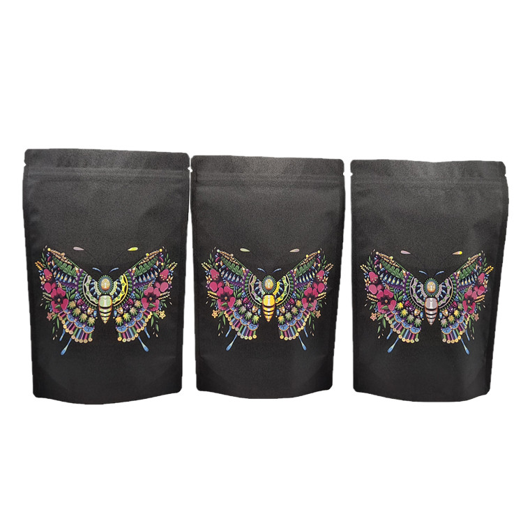 Groothandel Custom Eco Friendly Kraft Paper Packaging Bag met Spot UV hervergrendelbare Mylar Bags voor Spice Protein Powder