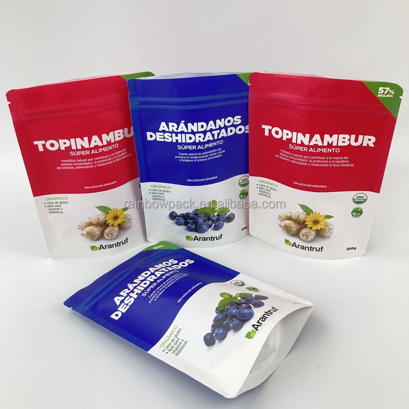 Digitaal afdrukken herbruikbaar biologisch afbreekbaar milieuvriendelijk opstaand zakje wit kraftpapier rits slot ritszak