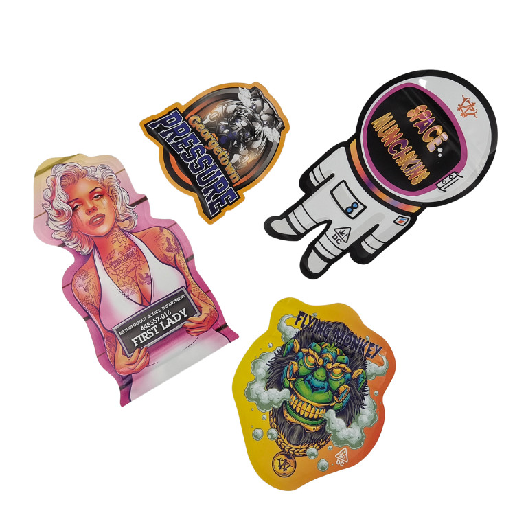 Custom Ziplock Speciaal gevormde plastic kinderbestendige geurbestendige snoepzakken Mylar Pack 3.5g 7g Custom Shape Mylar Bags