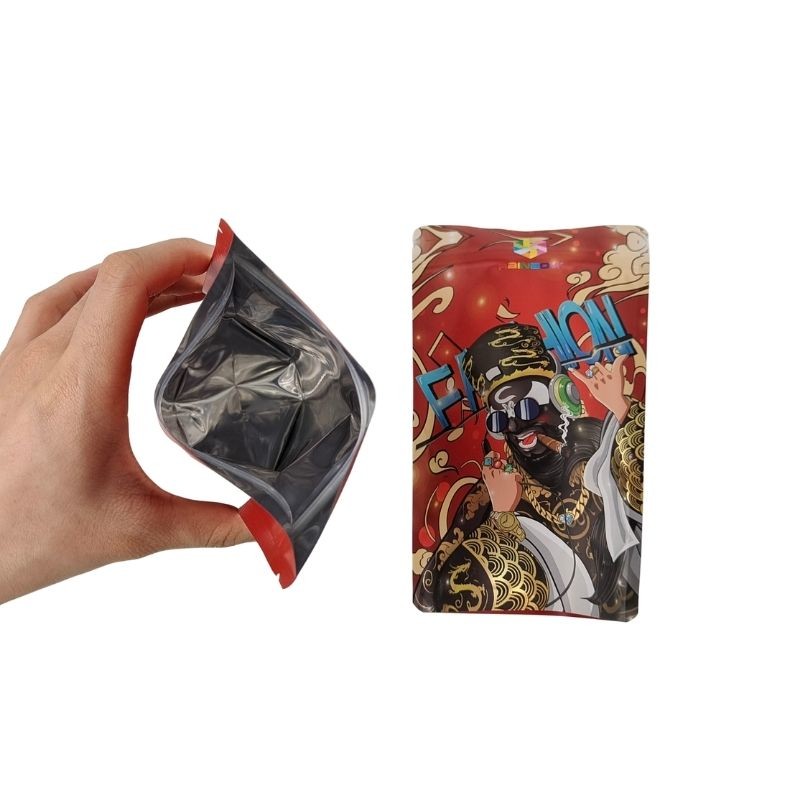 Food Grade Plastic Bag Gusseted Verpakking Met Doorzichtige Voorruit Vergrendelbare Vierkante Ziplock Flat Bottom Mylar Pouch