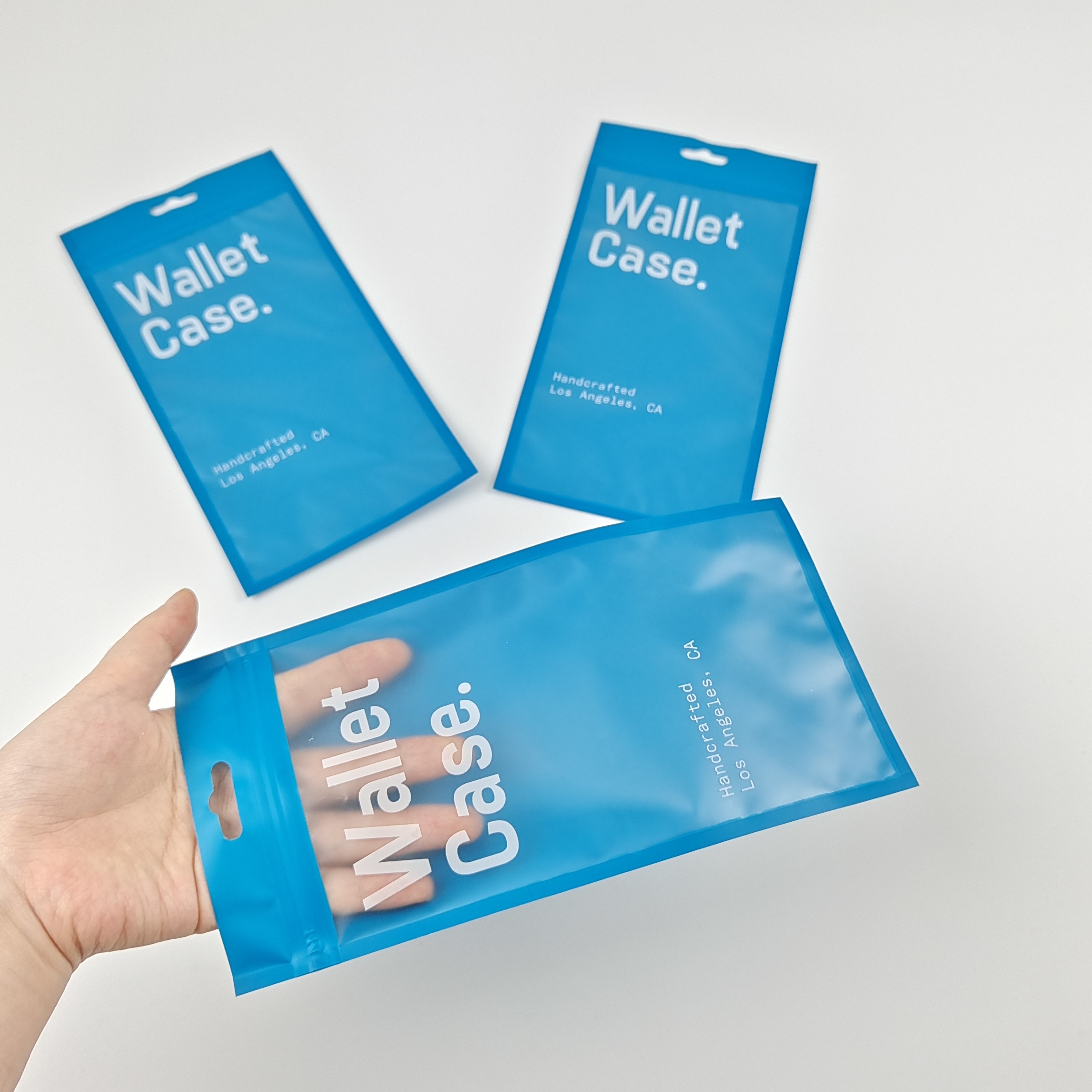 Driezijdige afdichting Zipper Flat Wallet Case Telefoon Case Plastic Packaging Bags