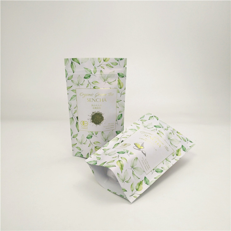 co vriendelijk 3 zijden warmteverzegelde kraft papieren zak recycle zwart logo gedrukt kleine 5 gram papieren zakjes