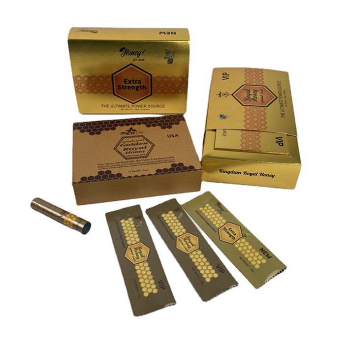 Persoonlijke gouddruk Vital Vip Honing verpakking zakjes bloemen HMF koninklijke honing Vip voor hem Vital Vip honing verpakking