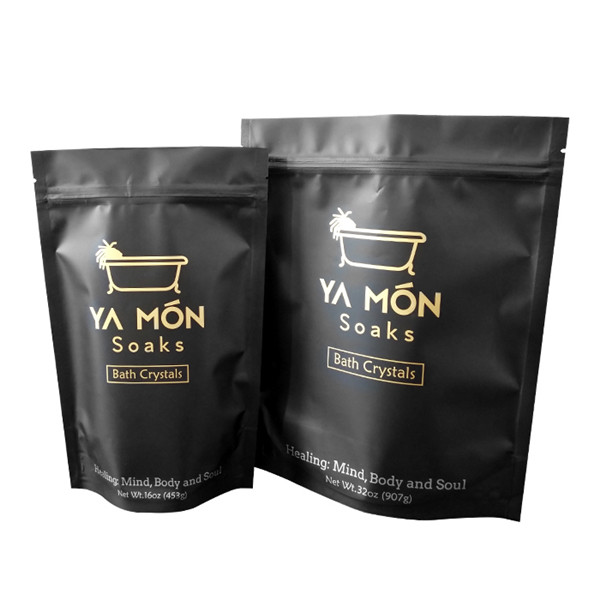 Zilveren folie zakjes voor opstaan body scrub zak met rits opstaan body scrub zak