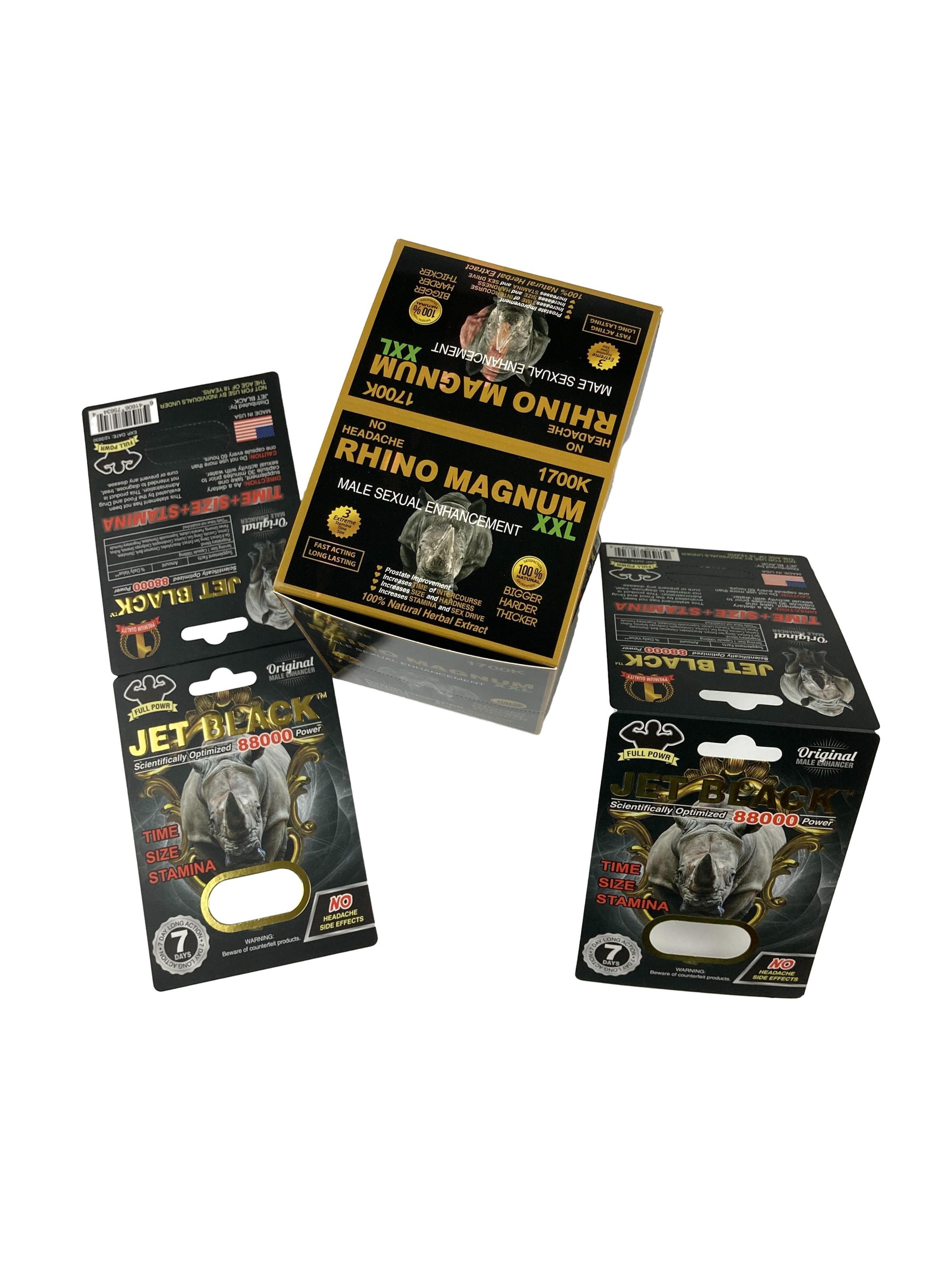 Warm verkrijgbaar Op maat gemaakte verbeteringspillen Verpakking Papierkaart Neushoorn Tablet Pillen Gedrukt Papierkaart met Blister