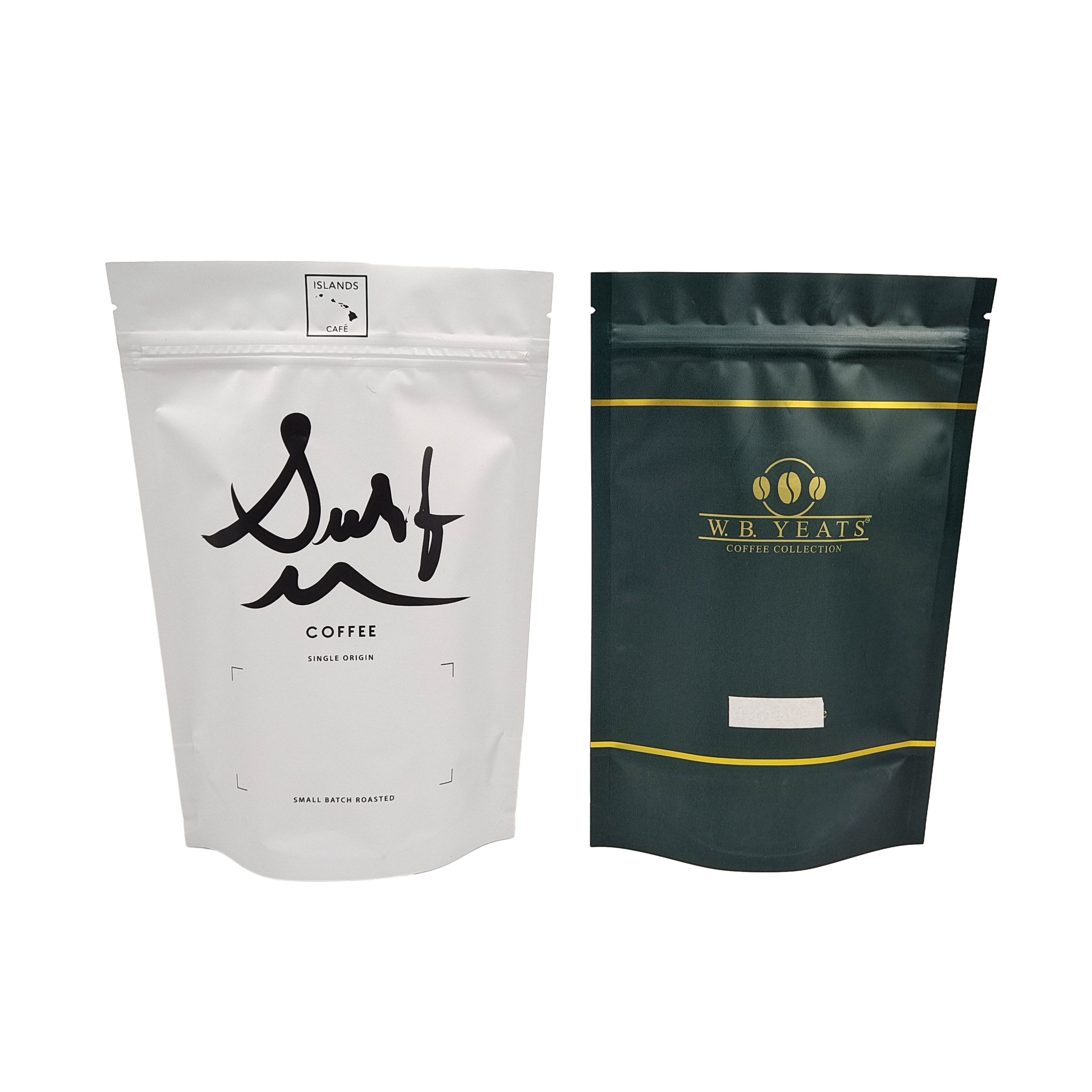 100g 200g koffiebonen op maat hervergrendelbare ziplock zakken Matte aluminium folie koffiezakken met kleppen