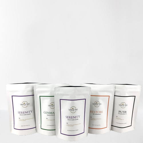 Hervergrendelbare opstaande zakken met aangepast logo voor gedroogde theezakverpakking