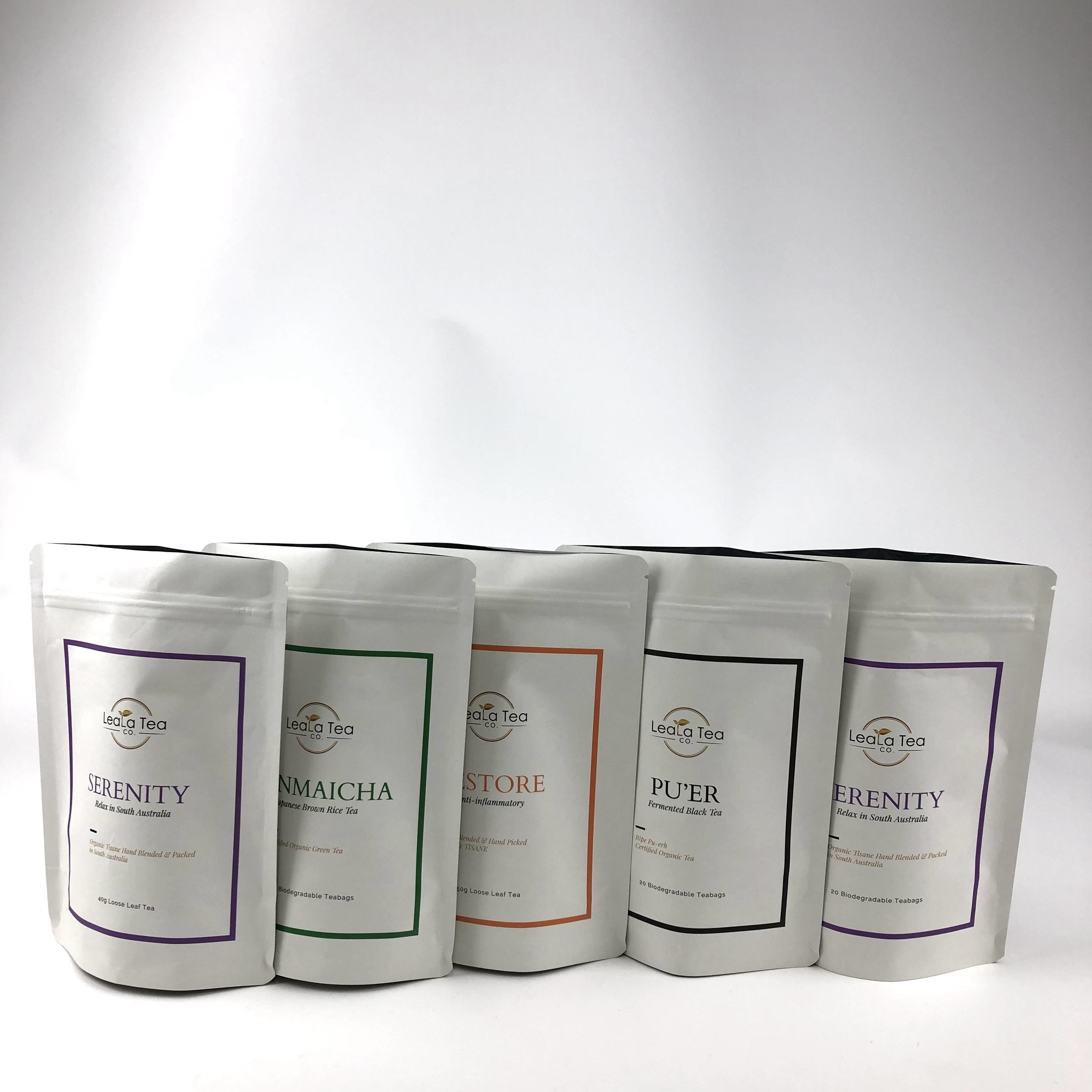 Verhandelbare verzendmethode en ontgasventiel Kraftpapierzak Teepakketten Verpakking