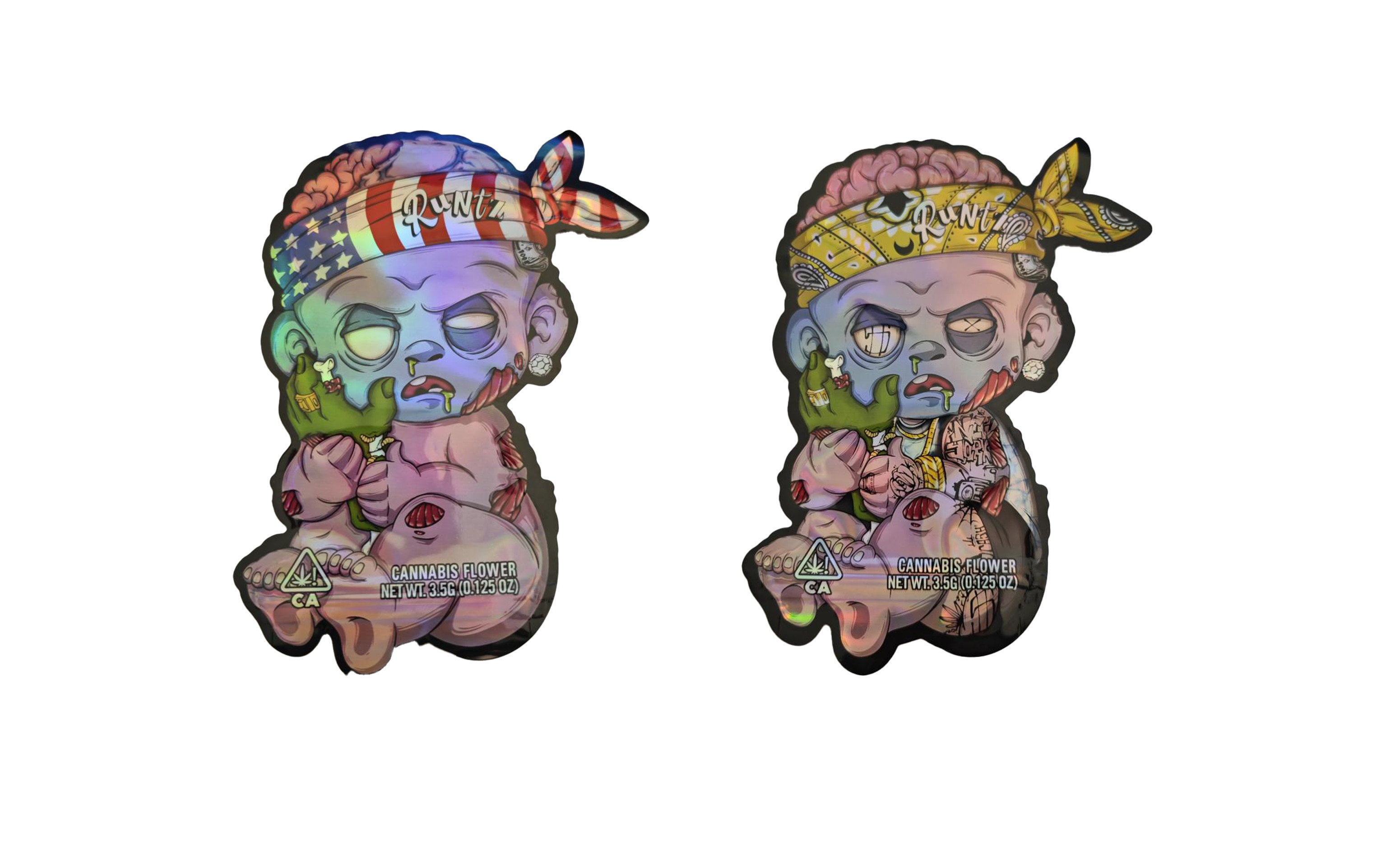 Custom Design Diecut Circle Dye Cut Mylar Bag Food Grade 3.5g Reukvrij Custom Shape Die Cut Mylar Bag