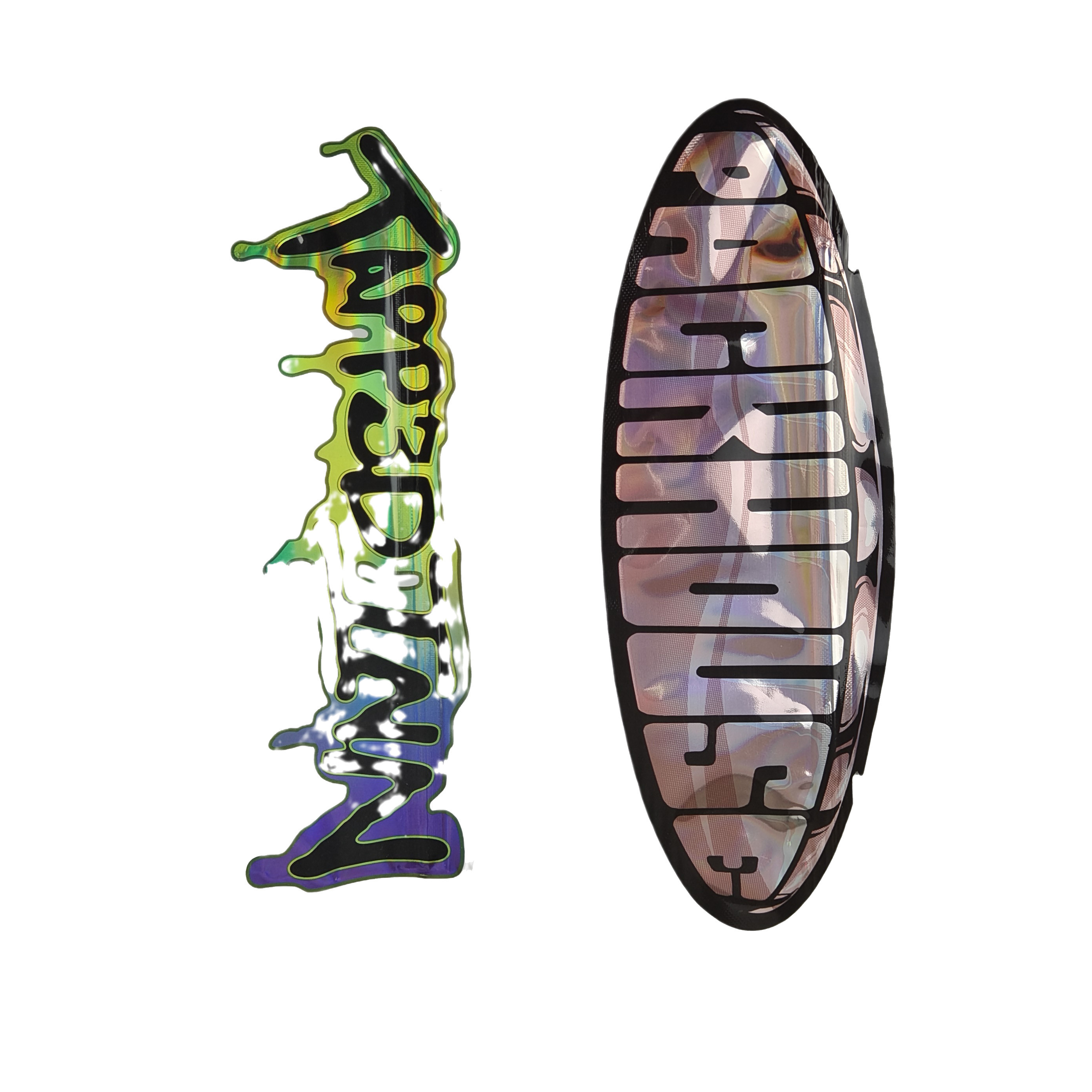 Custom 3.5g Holographic Die Cut Mylar Bags Onregelmatig gevormde verpakking Zipper geurbestendige die cut plastic verpakkingszak