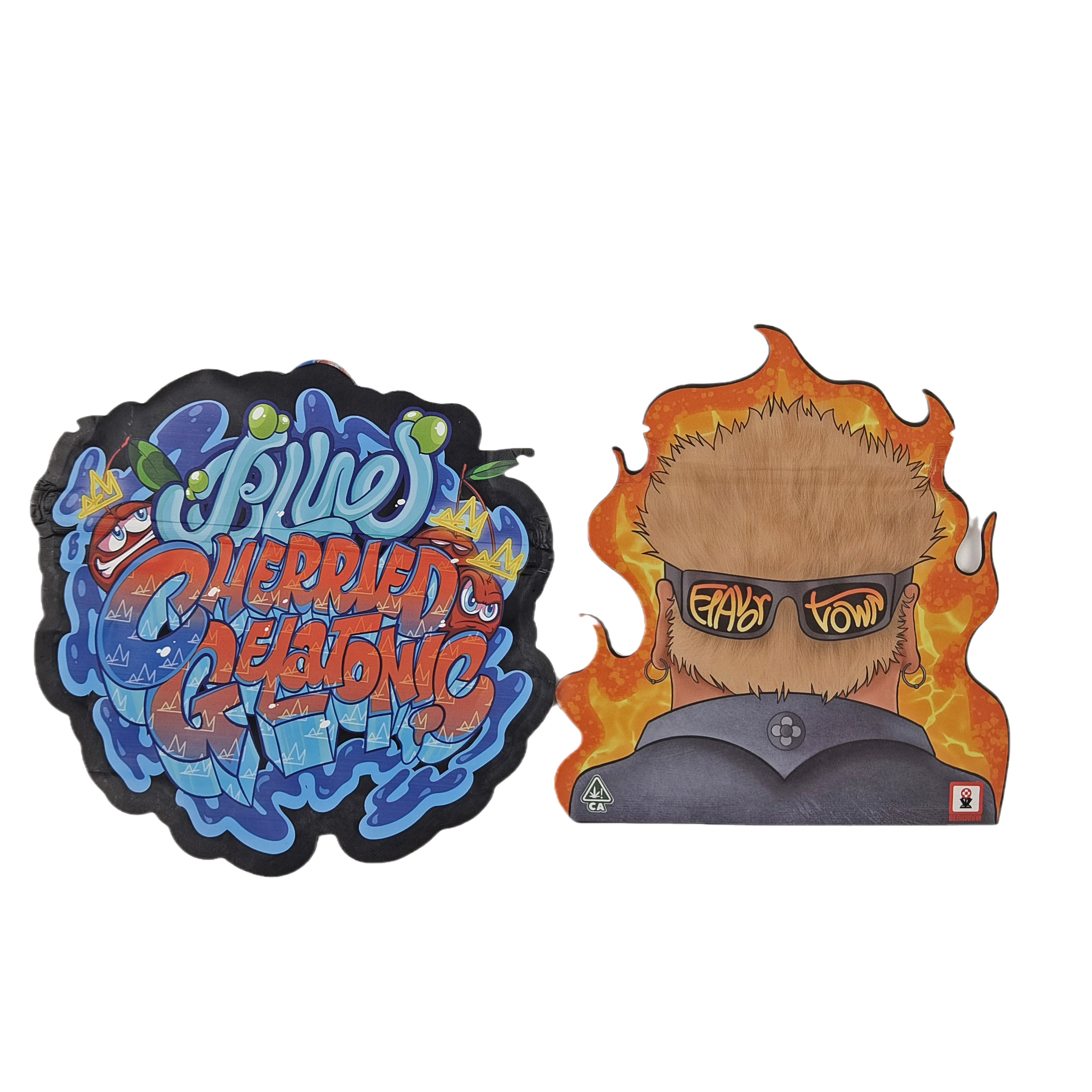 Digitale drukzakken op maat Verpakking Holografische folie die cut speciale vorm Ziplock plastic Mylar 3.5g die cut zakken