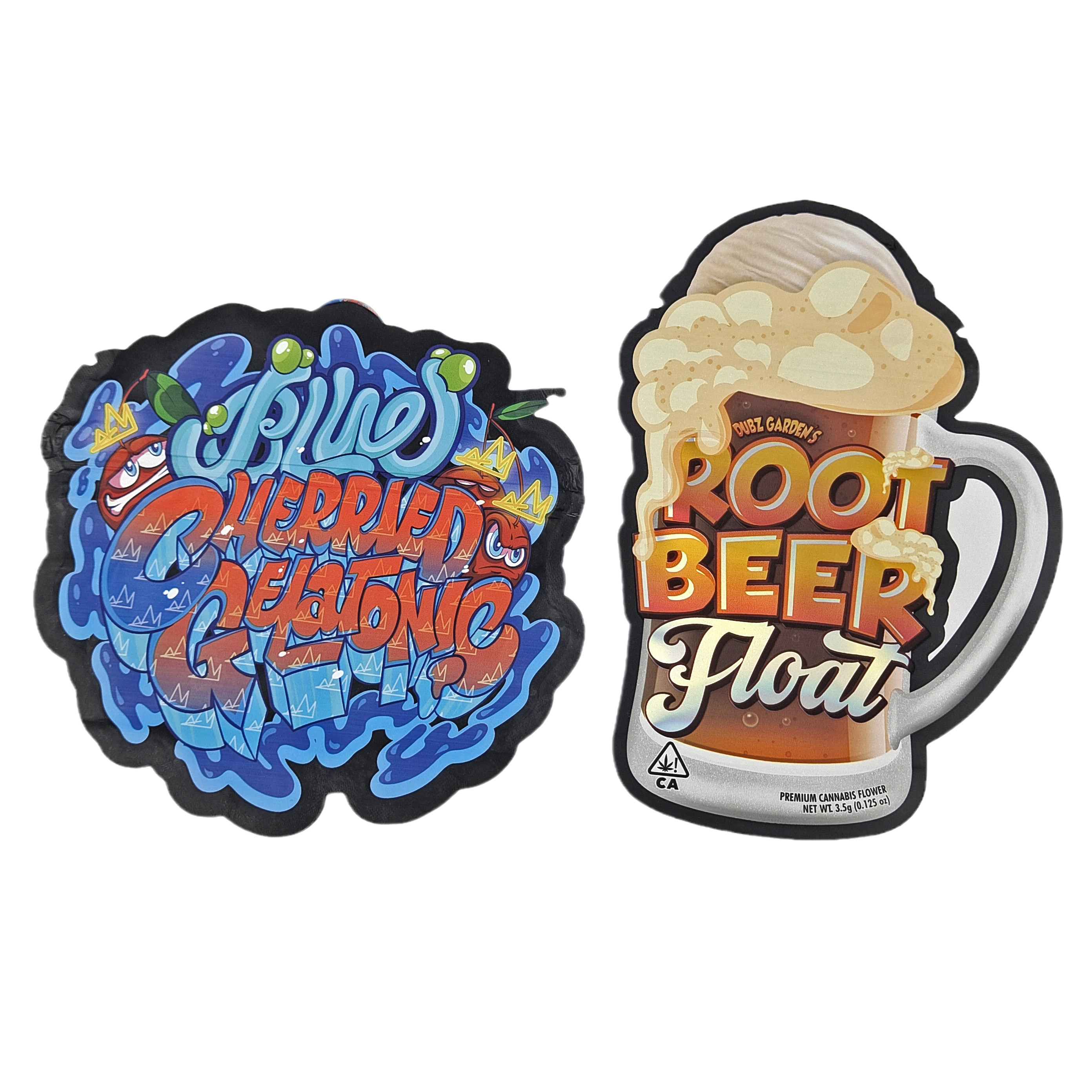 Die Cut Custom Onregelmatige Speciale Vorm Plastic Childproof Mylar Verpakking Met Zipper 3.5g Food Grade Custom Shape Mylar