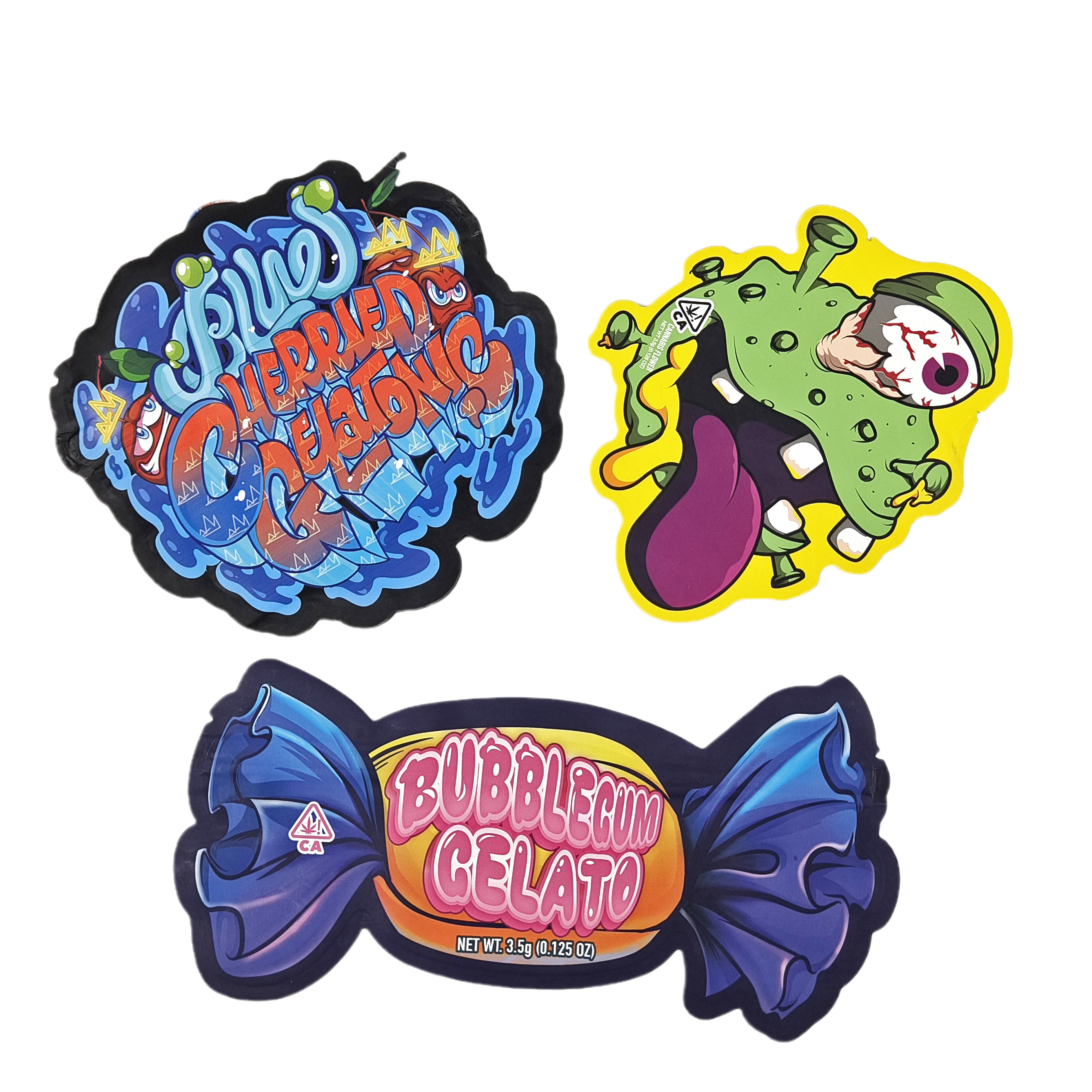 Ziplock folie zak 3,5 g 7 g 14 g speciale vorm maatverpakking voedsel geurbestendige die cut mylar zak