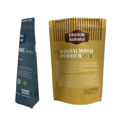 Kraft Bruin Papier Snack Bag Verpakking Staande zak Platte bodem Met rits